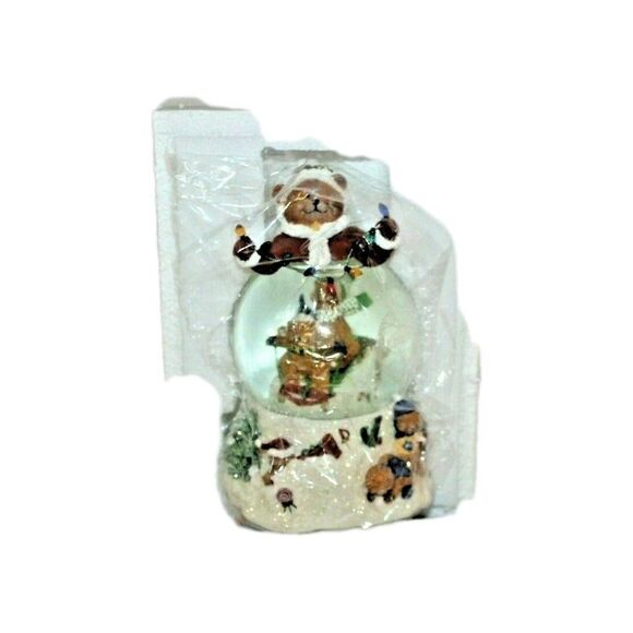 San Francisco Music Box Company Water Globe Santa Teddy Bear Rare - Picture 2 of 10
